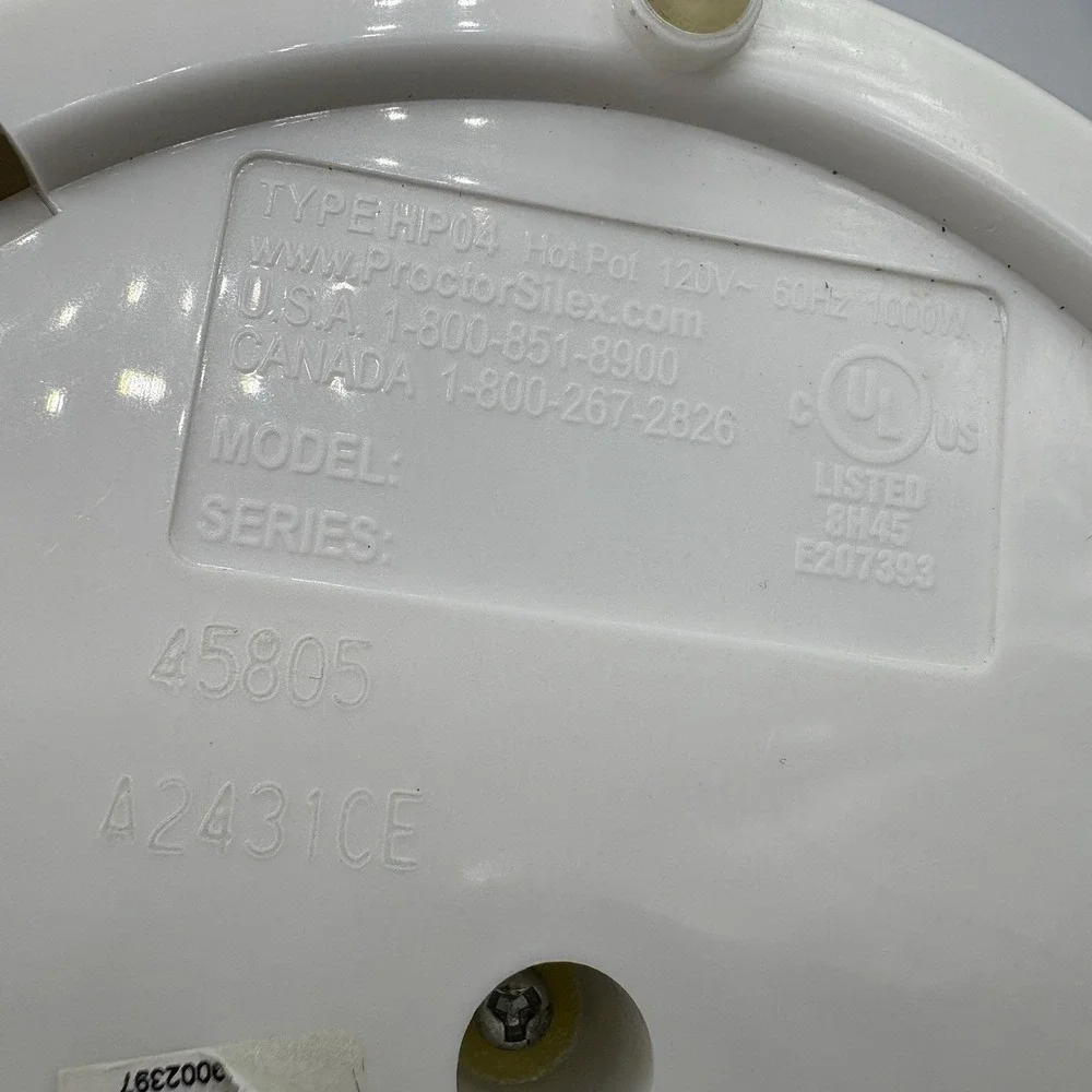 Proctor Silex Electric Kettle Hot Pot Boil 32 oz Max Blue White w Manual HP04